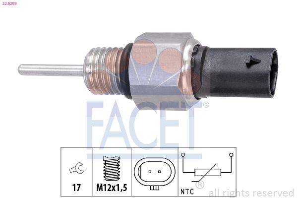 FACET Sensor, exhaust gas temperature Article number: 22.0259 cheaply