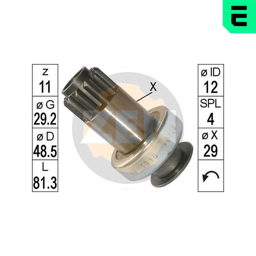 ERA ZN1910 Embrayage à roue libre, démarreur TT 1.8 T 190 CH Essence 2006