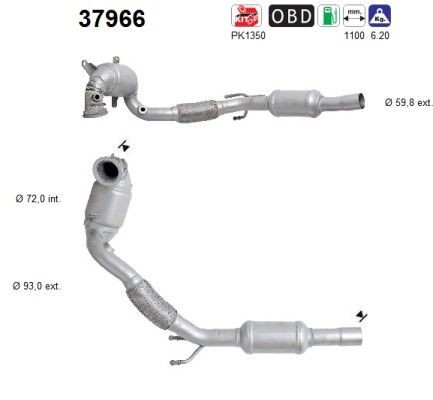 AS Catalytic converter Article number: 37966 cheaply