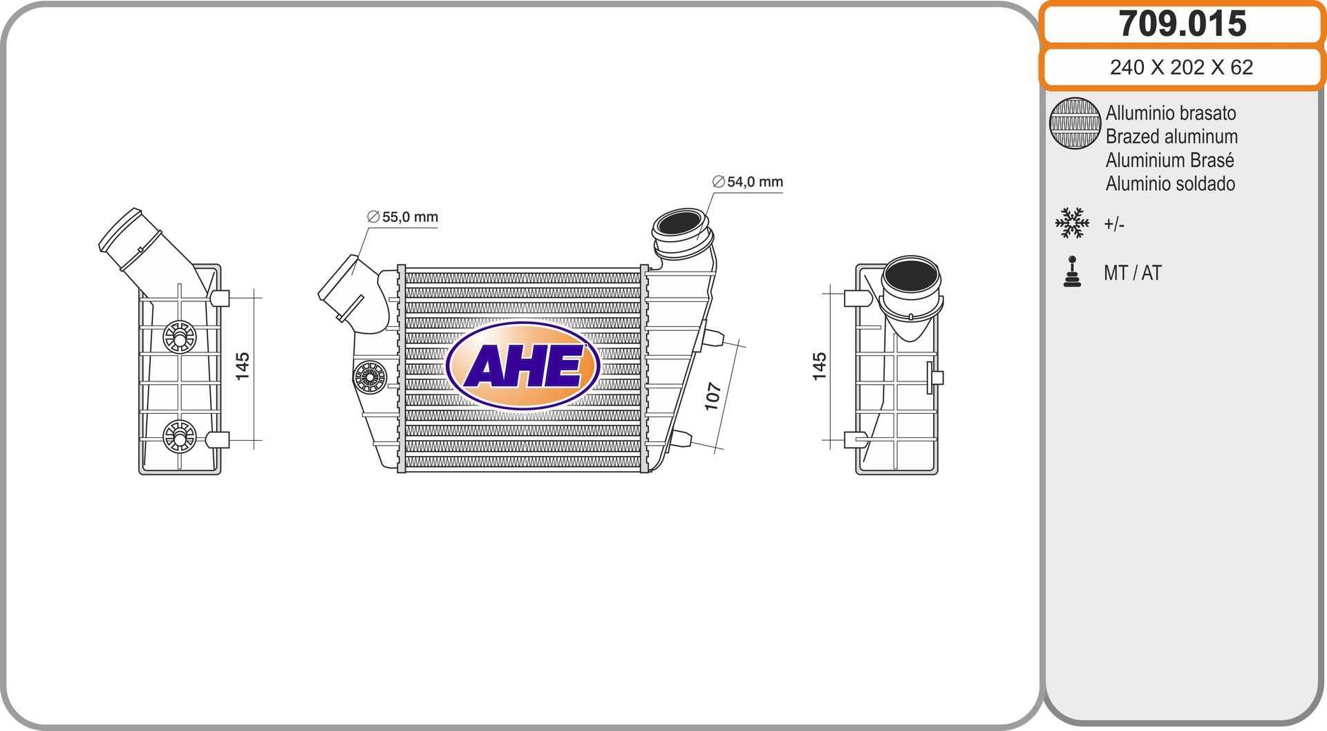 AHE Intercooler Article number: 709.015 cheaply