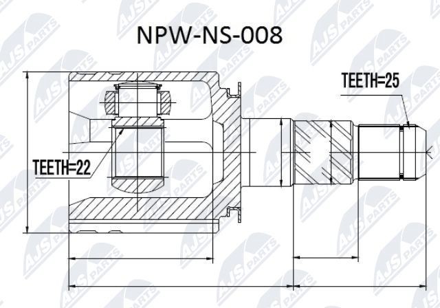 NTY Joint kit, drive shaft Article number: NPW-NS-008 cheaply