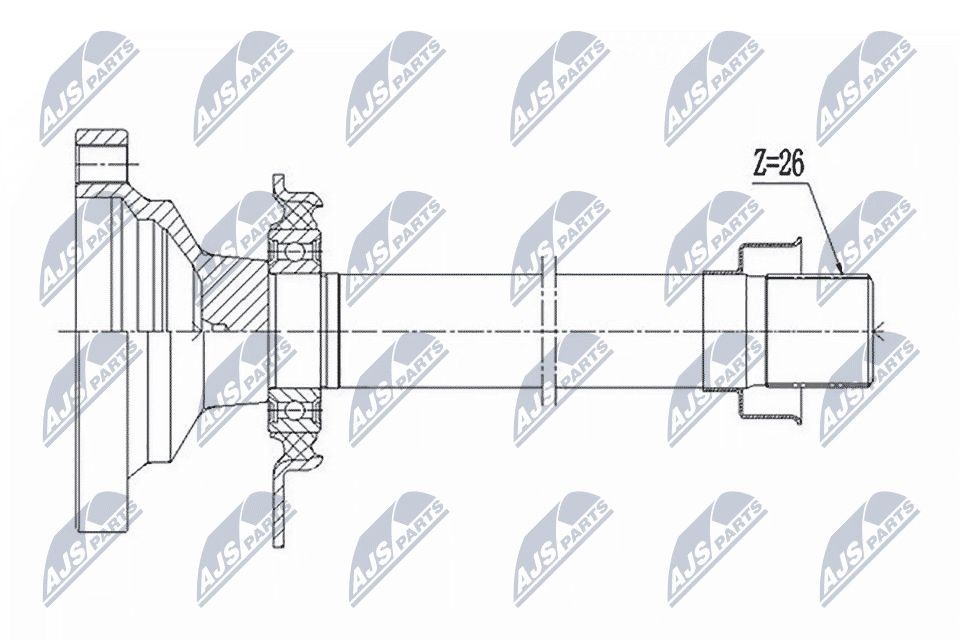 NTY Stub Axle, differential Article number: NPW-VW-004R1 cheaply