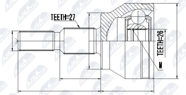 NTY Joint kit, drive shaft Article number: NPZ-FR-050 cheaply