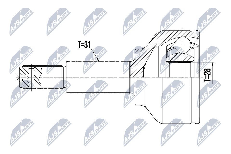 NTY Joint kit, drive shaft Article number: NPZ-FR-052 cheaply