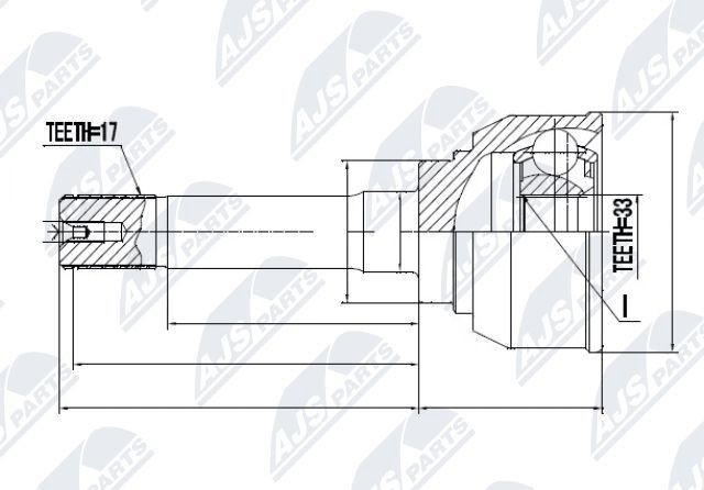 NTY Joint kit, drive shaft Article number: NPZ-IS-007 cheaply