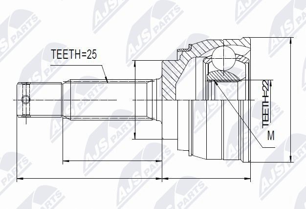 NTY Joint kit, drive shaft Article number: NPZ-MS-001 cheaply