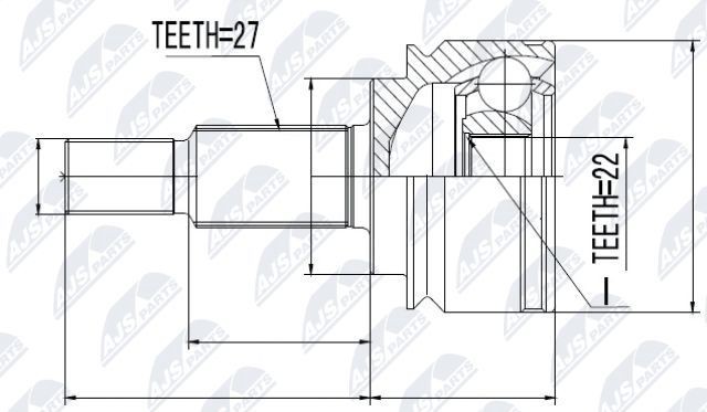NTY Joint kit, drive shaft Article number: NPZ-RE-038 cheaply