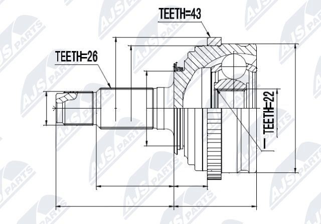 NTY Joint kit, drive shaft Article number: NPZ-RV-010 cheaply
