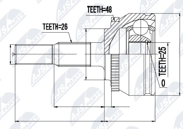 NTY Joint kit, drive shaft Article number: NPZ-VV-001 cheaply