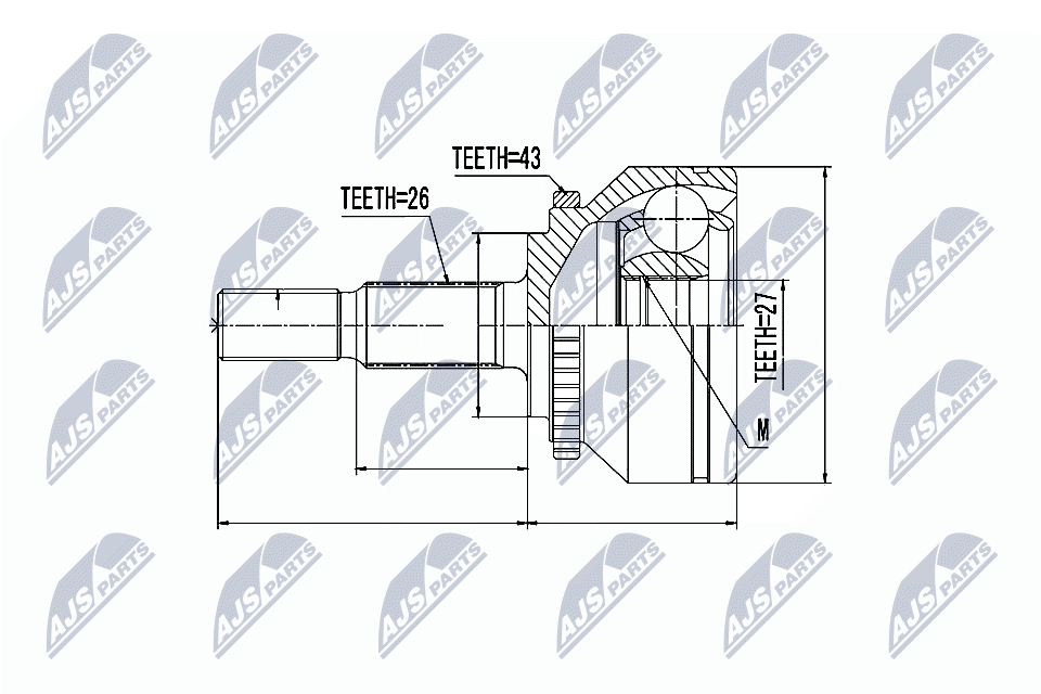 NTY Joint kit, drive shaft Article number: NPZ-VV-016 cheaply