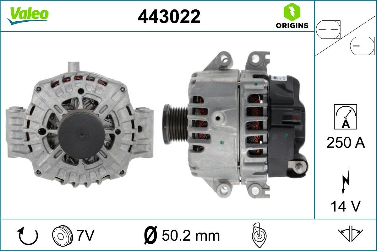 VALEO Alternator Article number: 443022 cheaply