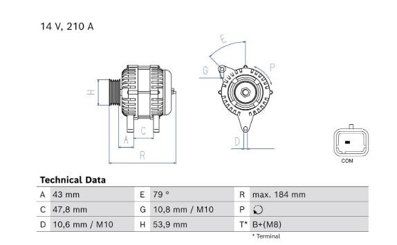 BOSCH Generaator Artikli number: 0 986 085 570 soodsalt