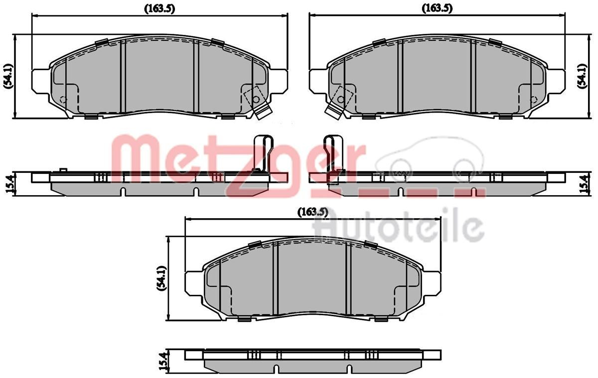 METZGER Brake pad set Article number: 1170916 cheaply