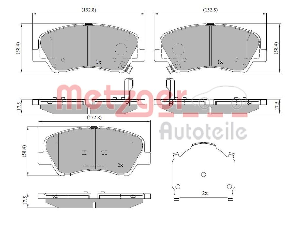 METZGER Brake pad set Article number: 1170918 cheaply