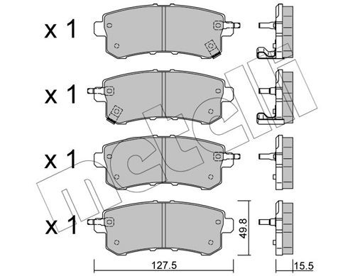 METELLI Brake pad set Article number: 22-1155-0 cheaply