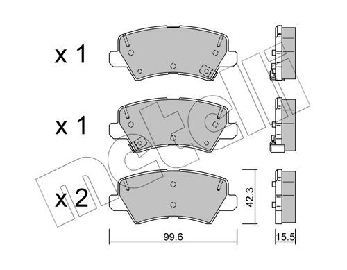 METELLI Brake pad set Article number: 22-1166-0 cheaply