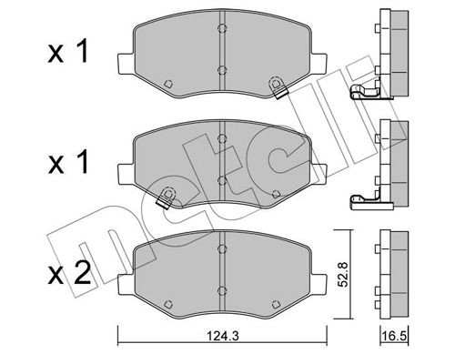 METELLI Brake pad set Article number: 22-1216-0 cheaply