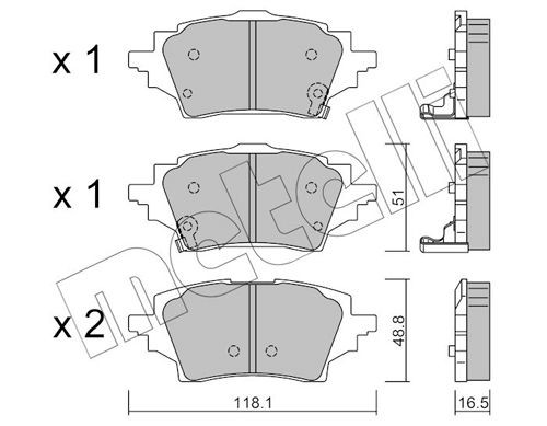 METELLI Brake pad set Article number: 22-1228-0 cheaply