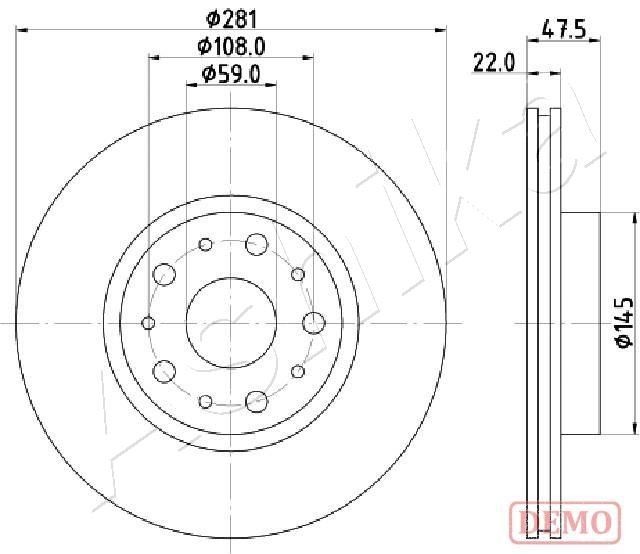 ASHIKA Brake disc Article number: 61-00-0229C cheaply