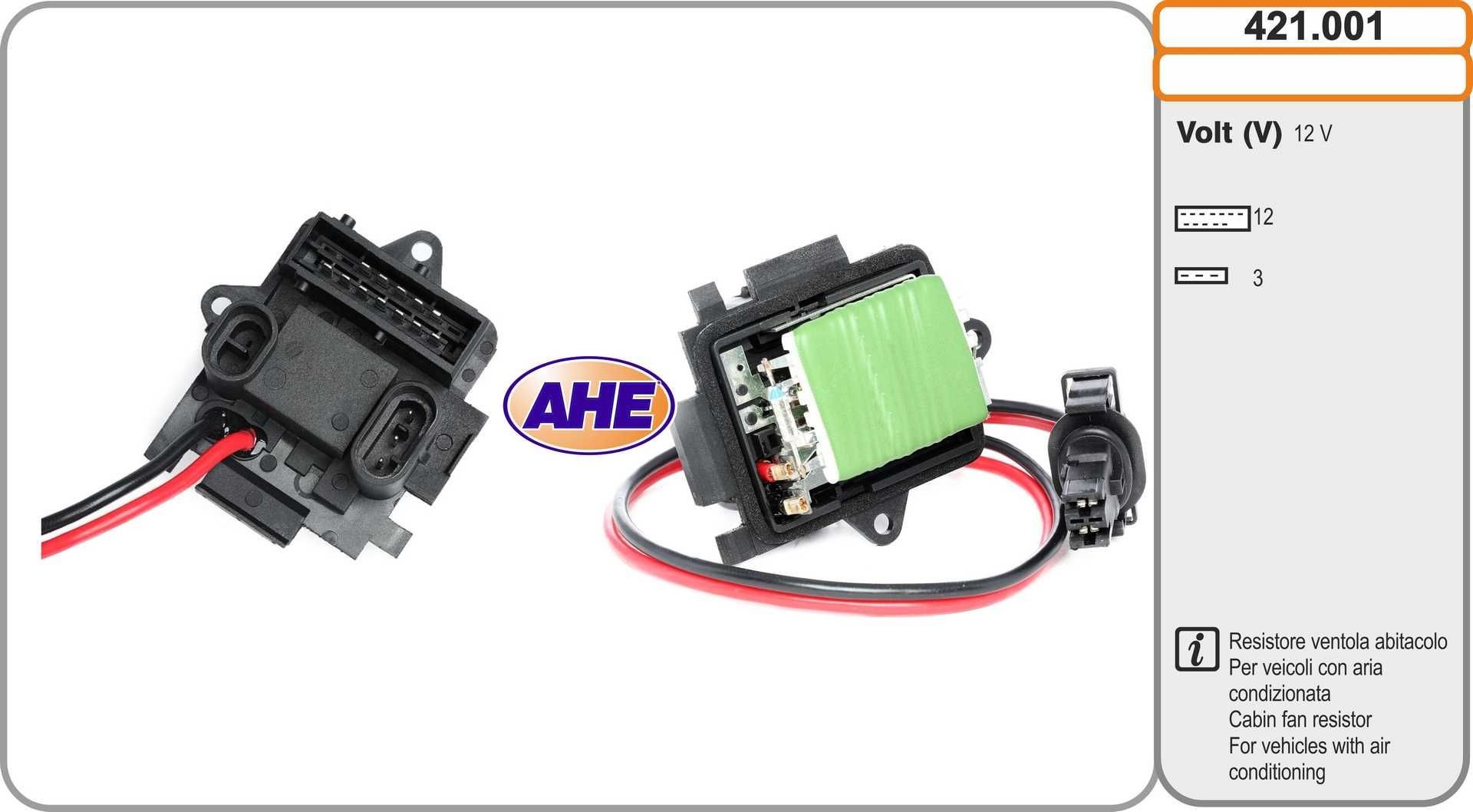 AHE Pre-resistor, electro motor radiator fan Article number: 421.001 cheaply