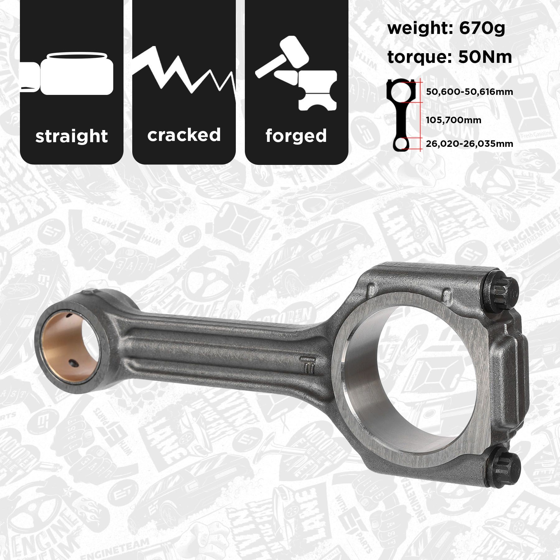 ET ENGINETEAM Connecting Rod Article number: OM0064 cheaply