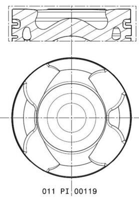 MAHLE ORIGINAL Piston Article number: 011 PI 00119 002 cheaply