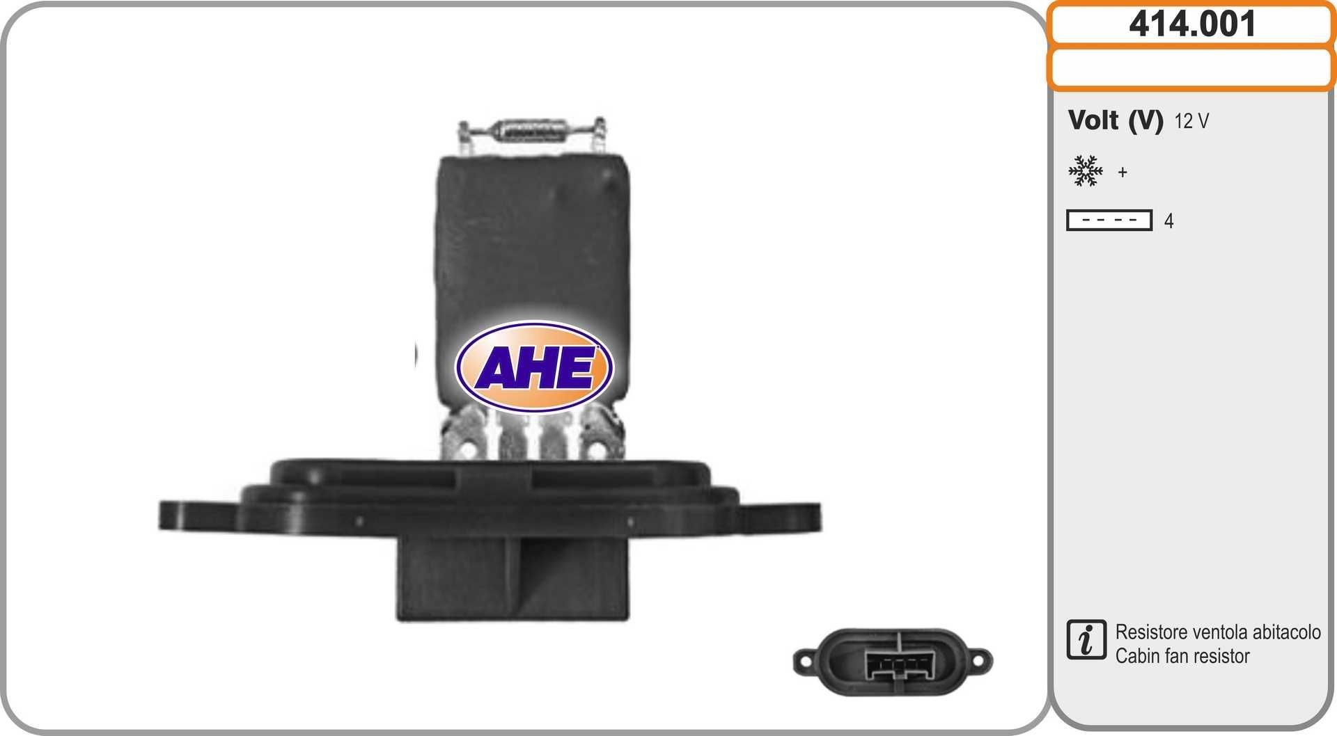 AHE Pre-resistor, electro motor radiator fan Article number: 414.001 cheaply