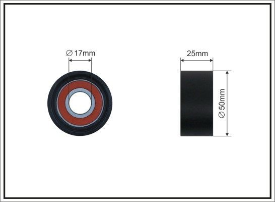 CAFFARO Deflection / Guide Pulley, v-ribbed belt Article number: 500646 cheaply