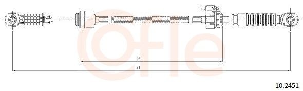 COFLE 92.10.2451 Cable, manual transmission TRANSIT 2.4 DI 90 PS Diesel 2006