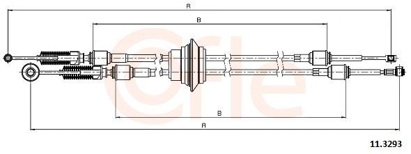 COFLE 92.11.3293 Cable, manual transmission SCUDO 2.0 JTD 109 PS Diesel 2006