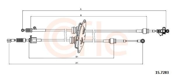 COFLE 92.15.7283 Kabel, girmekanisme CORSA 1.7 CDTI (F08, F68) 100 HK Diesel 2009