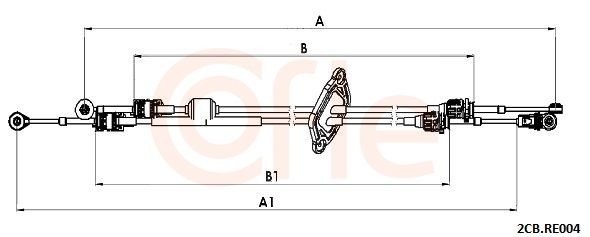 COFLE 92.2CB.RE004 Cable, manual transmission MASTER 2.3 dCi 100 FWD (JV0A, JV0B, JV0G, JV0H) 101 PS Diesel