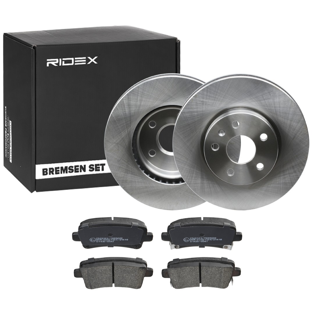 RIDEX Brake discs and pads set Article number: 3405B1343 cheaply