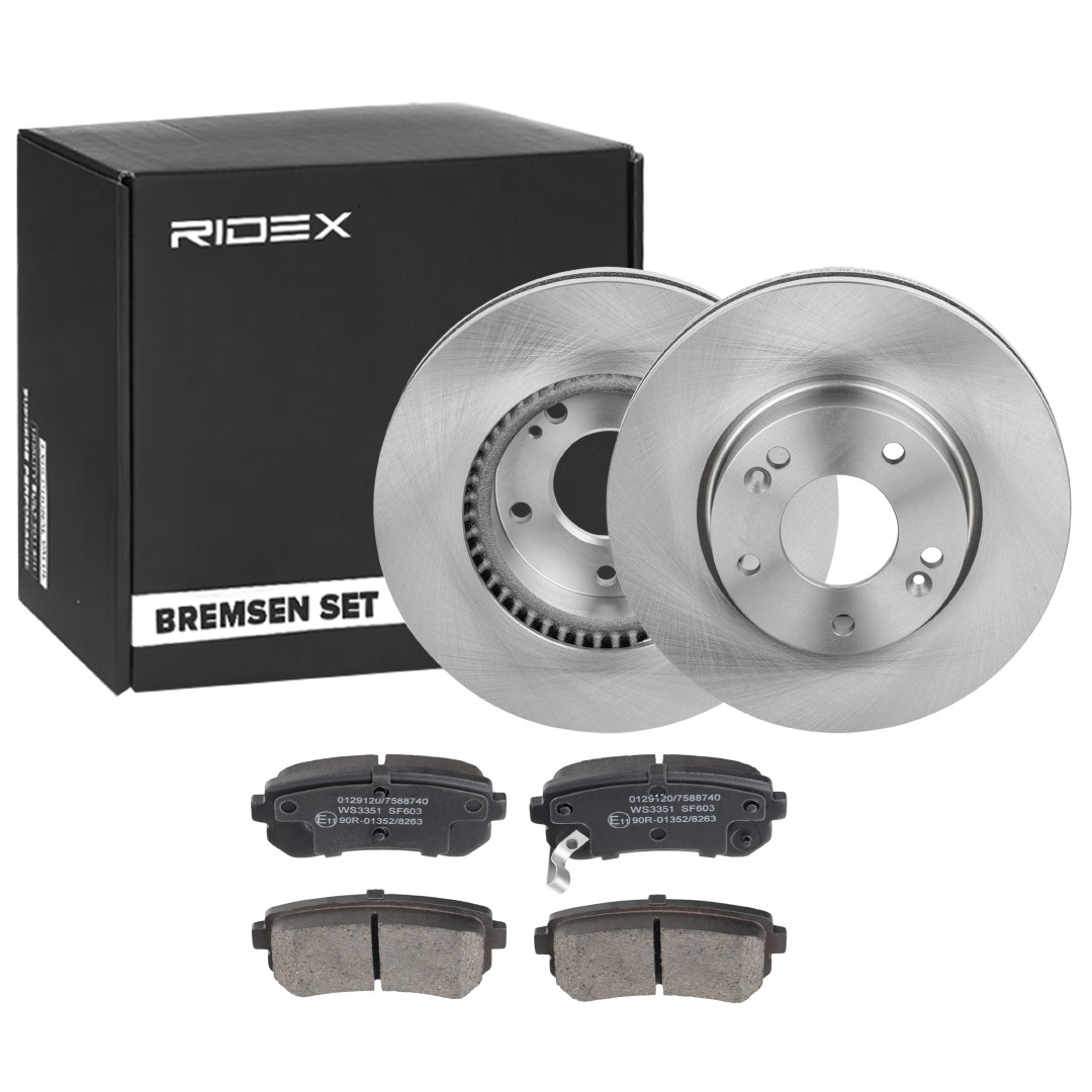 RIDEX Brake discs and pads set Article number: 3405B1486 cheaply