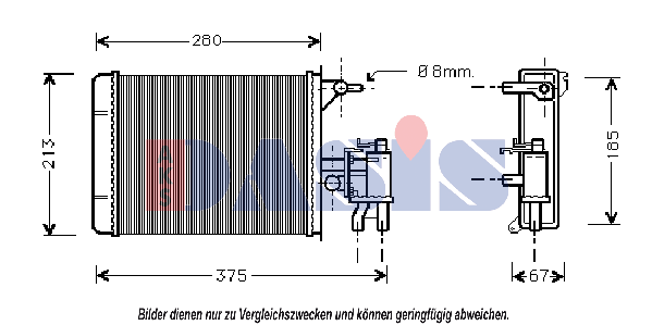 AKS DASIS Heater matrix Article number: 069110N cheaply