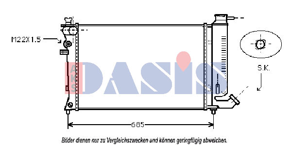 AKS DASIS Engine radiator Article number: 080010N cheaply