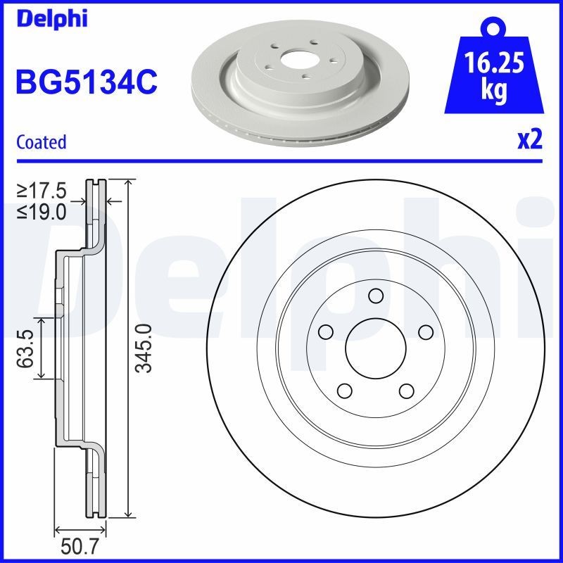 DELPHI Brake disc Article number: BG5134C cheaply