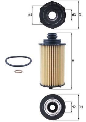 MAHLE ORIGINAL Oil filter Article number: OX 1310D cheaply