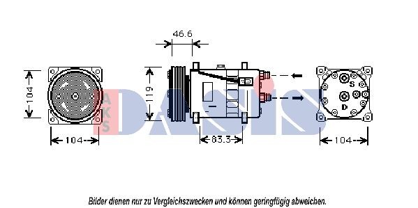 AKS DASIS Air conditioning compressor Article number: 850485N cheaply