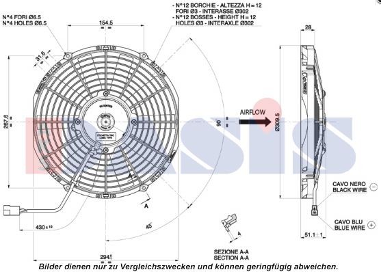 AKS DASIS Fan, A / C condenser Article number: 870012N cheaply