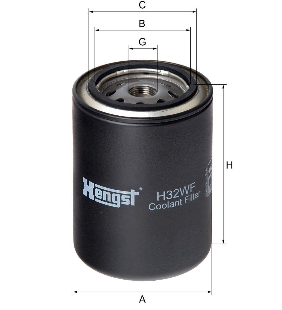 HENGST FILTER Coolant Filter Article number: H32WF cheaply