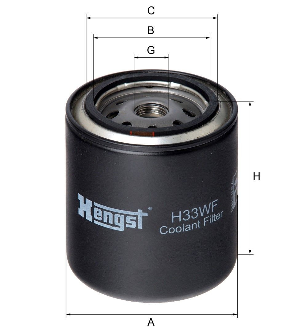 HENGST FILTER Coolant Filter Article number: H33WF cheaply