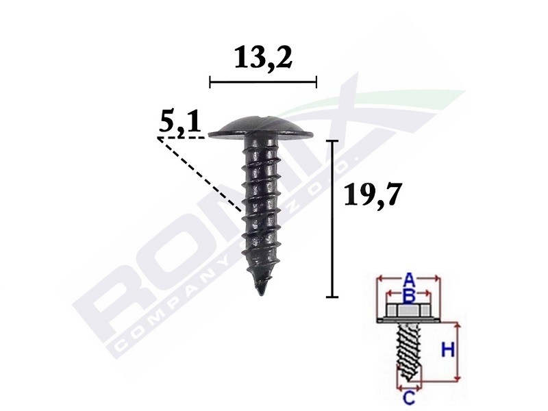 ROMIX C70593 Skrue GOL 1.3 47 HK Benzin 1997
