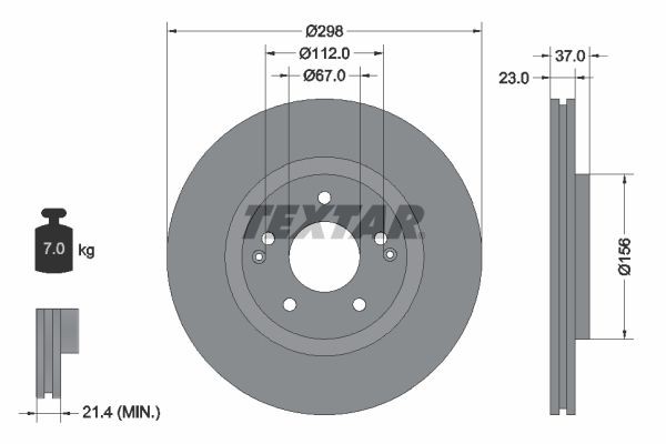 TEXTAR Brake disc Article number: 92324903 cheaply