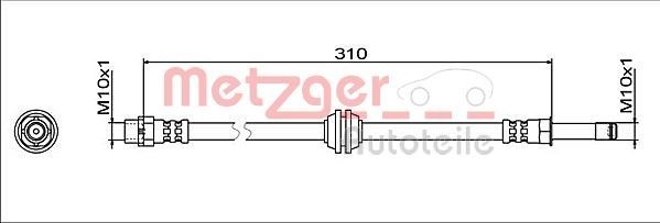 METZGER Brake hose Article number: 4112063 cheaply