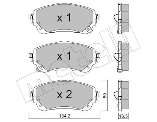 METELLI Brake pad set Article number: 22-1234-0 cheaply