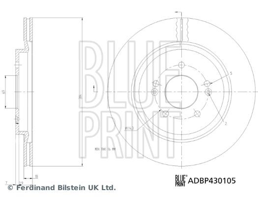 BLUE PRINT Stabdžių diskas prekės numeris: ADBP430105 nebrangu