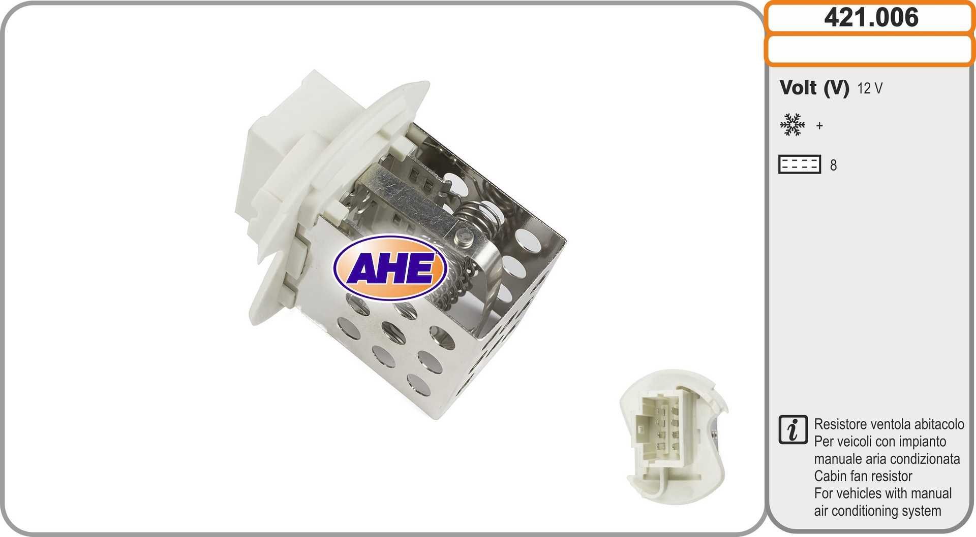 AHE Pre-resistor, electro motor radiator fan Article number: 421.006 cheaply