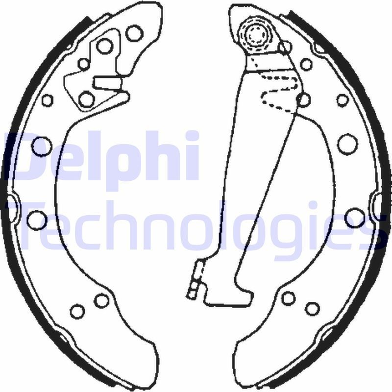 DELPHI Brake Shoe Set Article number: LS1625 cheaply