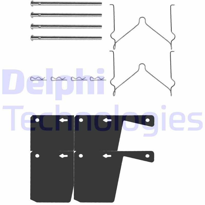 DELPHI LX0111 Monteringssæt til bremseklodser GRANADA 2.8 i 150 HK Benzin 1985